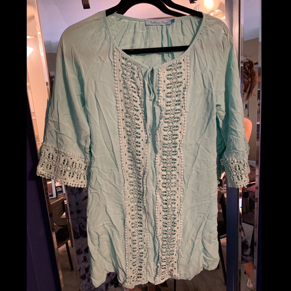 Turquoise cover up dress